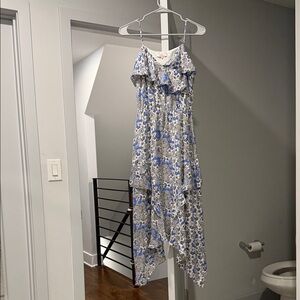 Parker Blue and White Floral Maxi Dress